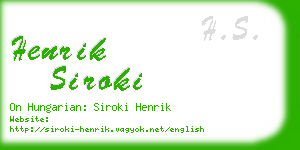 henrik siroki business card